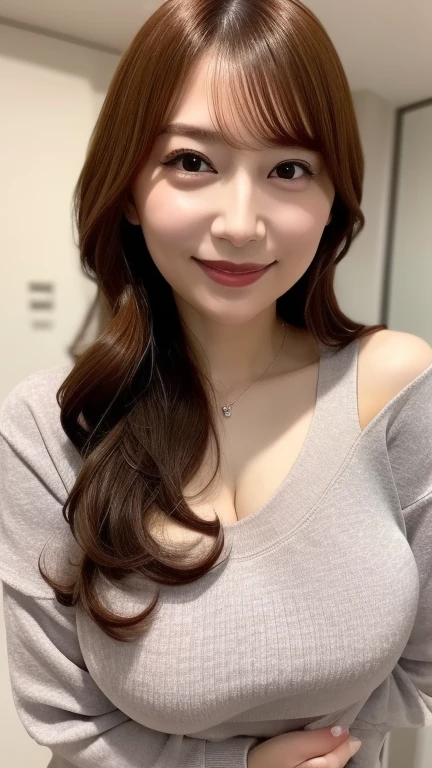 (Highest quality、8k、Award-winning works、Ultra-high resolution)、One beautiful woman、(The perfect and most natural red long sleeve casual sweatshirt:1.1)、(blonde:1.1)、Bright color contacts、Perfect Makeup、Bright and shiny lipstick、(Very heavy makeup:1.2)、(Deep pink around the eyes:1.1)、Beautiful bright eyeshadow、Heavy makeup around the eyes、(Big Breasts:1.2)、very long wavy hair、(Romantic affection:1.1)、私を見た時のThe best smile、(Many of them emphasize the body line...:1.1)、(Strongly blurred vibrant Harajuku city background:1.1)、(Strongly blurred background:1.1)、Accurate anatomy、Ultra HD Hair、(Ultra-high resolutionの完璧な美しい歯:1.1)、Ultra-high definition beauty face、Ultra HD Hair、Ultra HD Shining Eyes、輝くUltra-high resolutionの美肌、Ultra-high resolutionの艶やかな唇, Very detailed, close your eyes, Nose and mouth,Face Focus, Extreme close up of face、 Symmetrical face,Realistic nostrils、The best smile