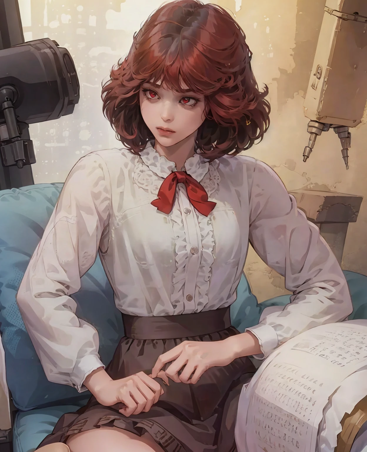 a young man with red hair and red eyes, wearing normal villager clothes, detailed portrait, extremely detailed face, beautiful detailed eyes, beautiful detailed lips, intricate details, high resolution, photorealistic, 8k, detailed lighting, volumetric lighting, natural lighting, ambient occlusion, cinematic lighting, dramatic lighting, vibrant colors, warm colors, fantasy, digital art, concept art, hyper detailed, sharp focus, masterpiece, octane render