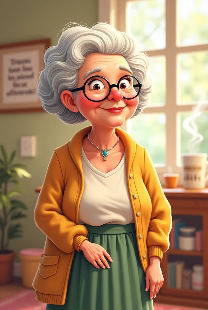 Create an aunt like the ABNT quote in cartoon