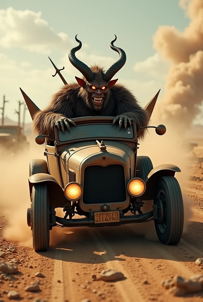 krampus driving 1929 ford rathod mad max