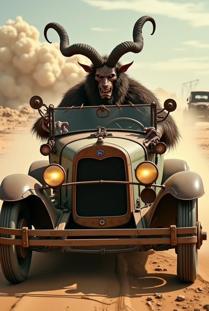 krampus driving 1929 ford rathod mad max