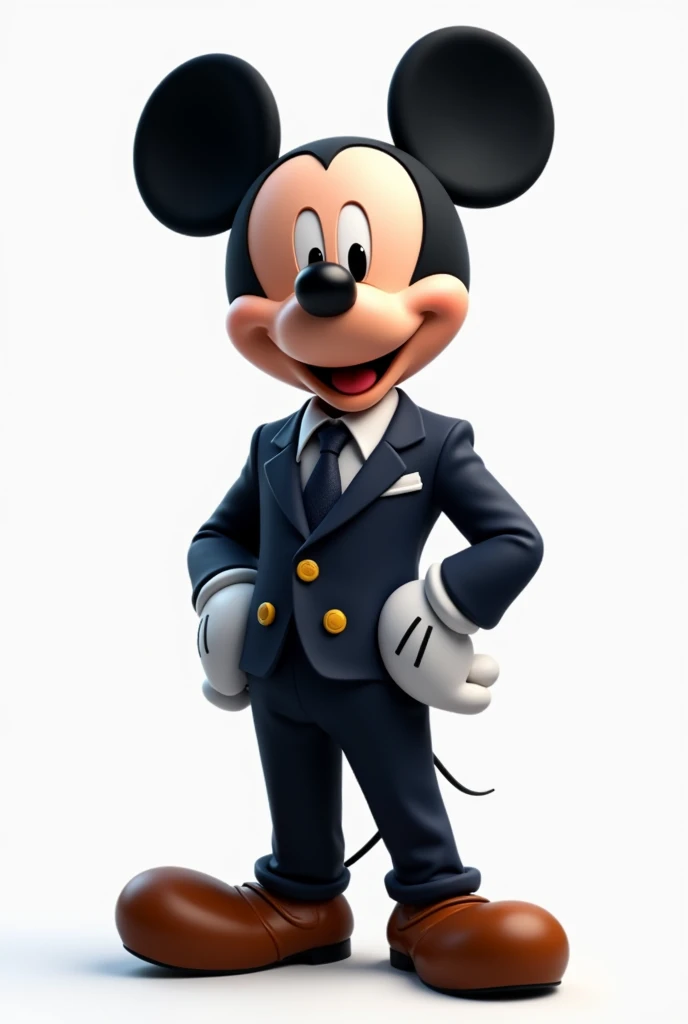 Mickey Mouse with suit on white background