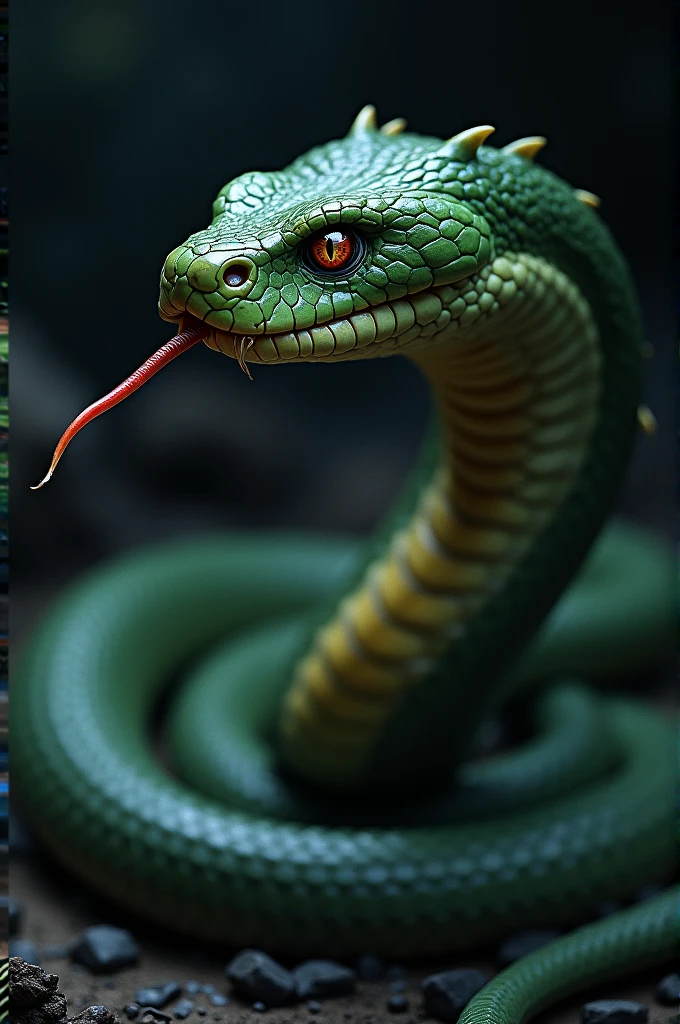 Snake showing fangs