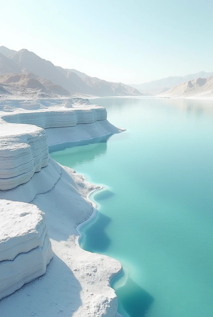 make an image with salt linings in the Dead Sea region very detailed image