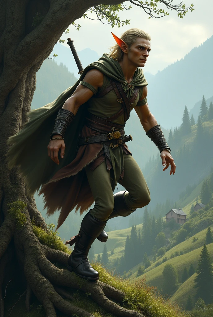 A rogue elf from the Middle Ages, adult man