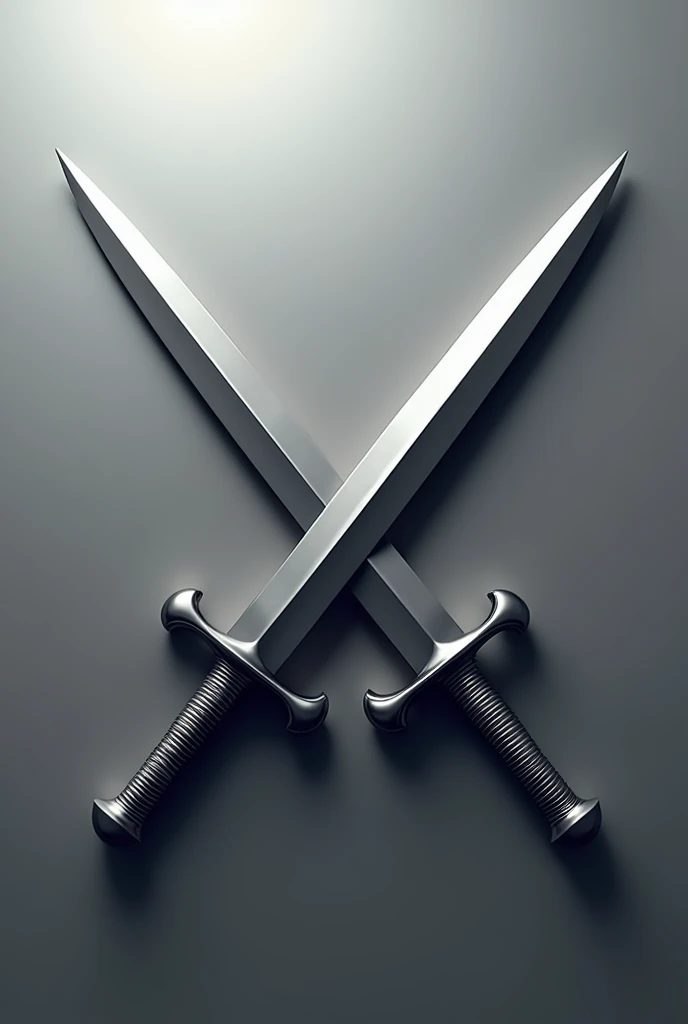 logo that makes you feel exclusive, Unique and powerful silver color with swords