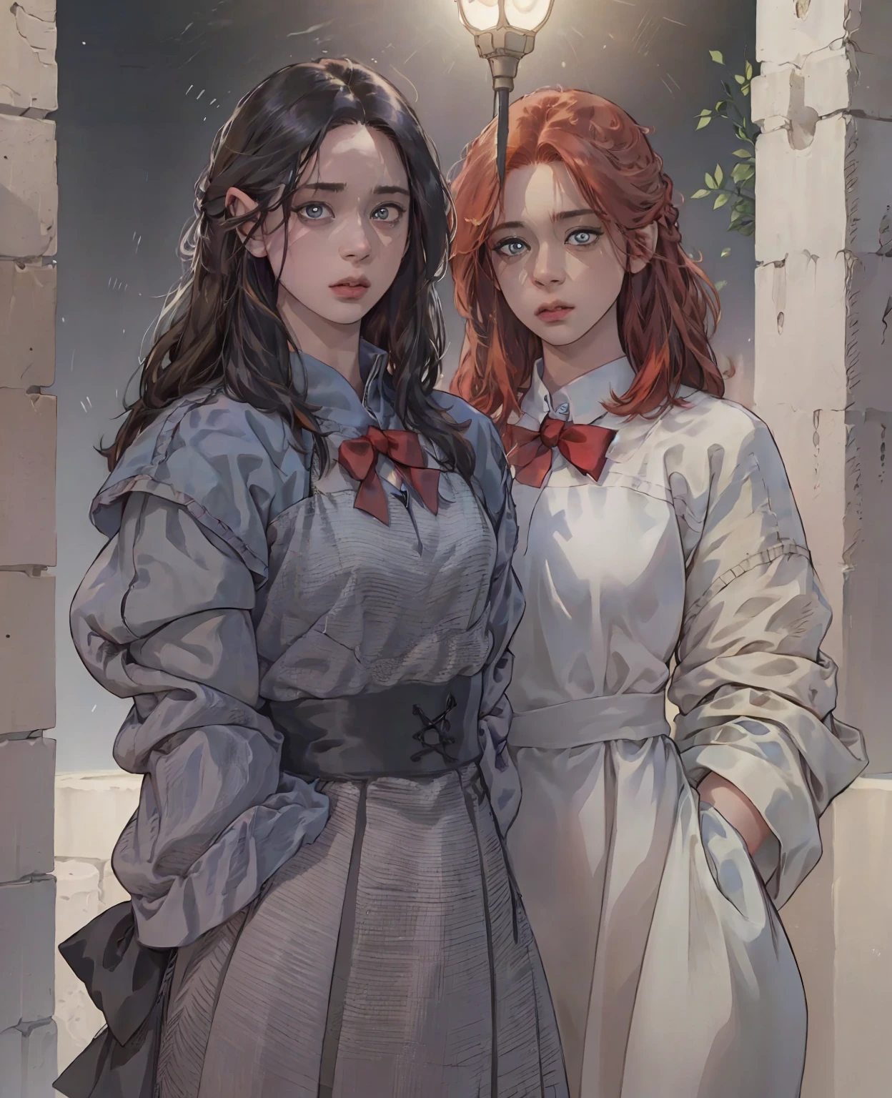 a young man with red hair and red eyes, wearing normal villager clothes, portrait, detailed face, beautiful detailed eyes, beautiful detailed lips, extremely detailed face, longeyelashes, digital art, fantasy, cinematic lighting, dramatic lighting, moody lighting, vibrant colors, highly detailed, (best quality,4k,8k,highres,masterpiece:1.2),ultra-detailed,(realistic,photorealistic,photo-realistic:1.37)