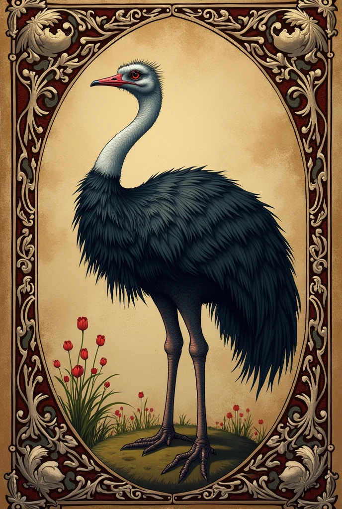 Family crest with ostrich medieval style game of thrones