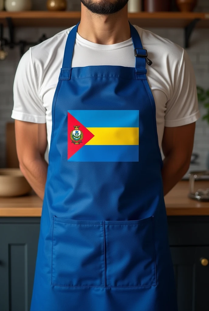 BLUE APRON WITHOUT POCKETS, WITH THE FLAG OF THE MUNICIPALITY OF JARDIM A LEGRE PR