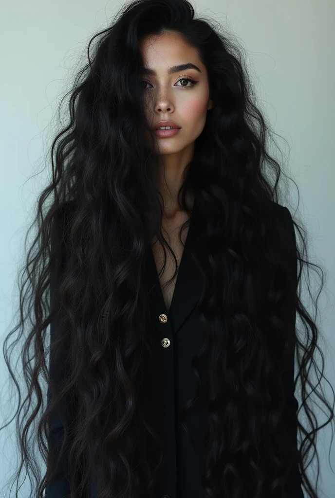 Curly black hair cut to the floor