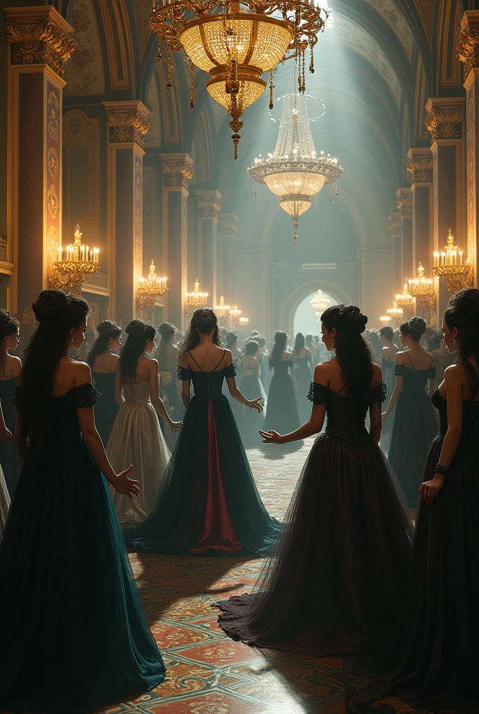 Baroque ball of witches and sorceresses