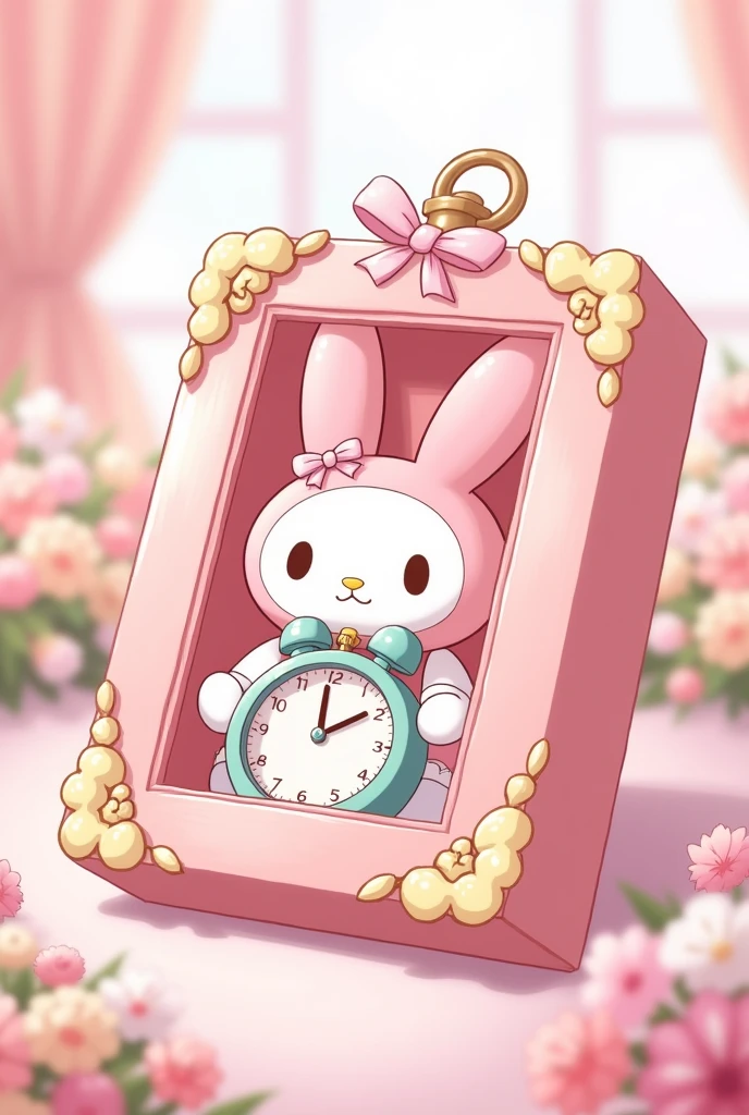 I want a rectangle where I can put a stopwatch in the style of My Melody
