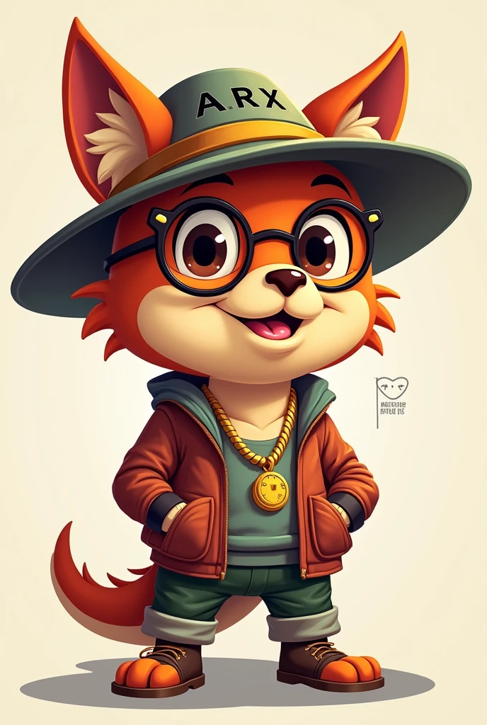 An Image Of Rex With Glasses, Hat And A Gold Necklace With The Text Ark Community Br Written On Top Of His Head
