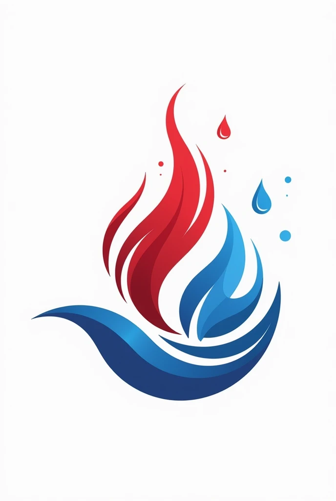 Create a logo that refers to water in red and blue for a gas and water distributor