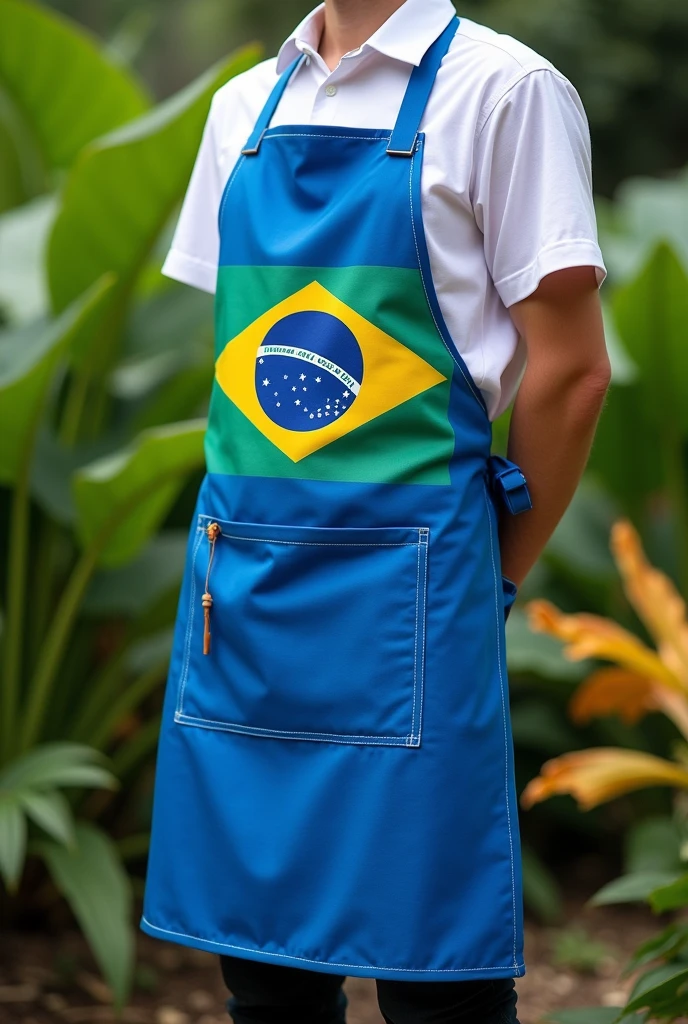 BLUE APRON WITHOUT POCKETS, WITH THE FLAG OF ALEGRE PARANÁ GARDEN