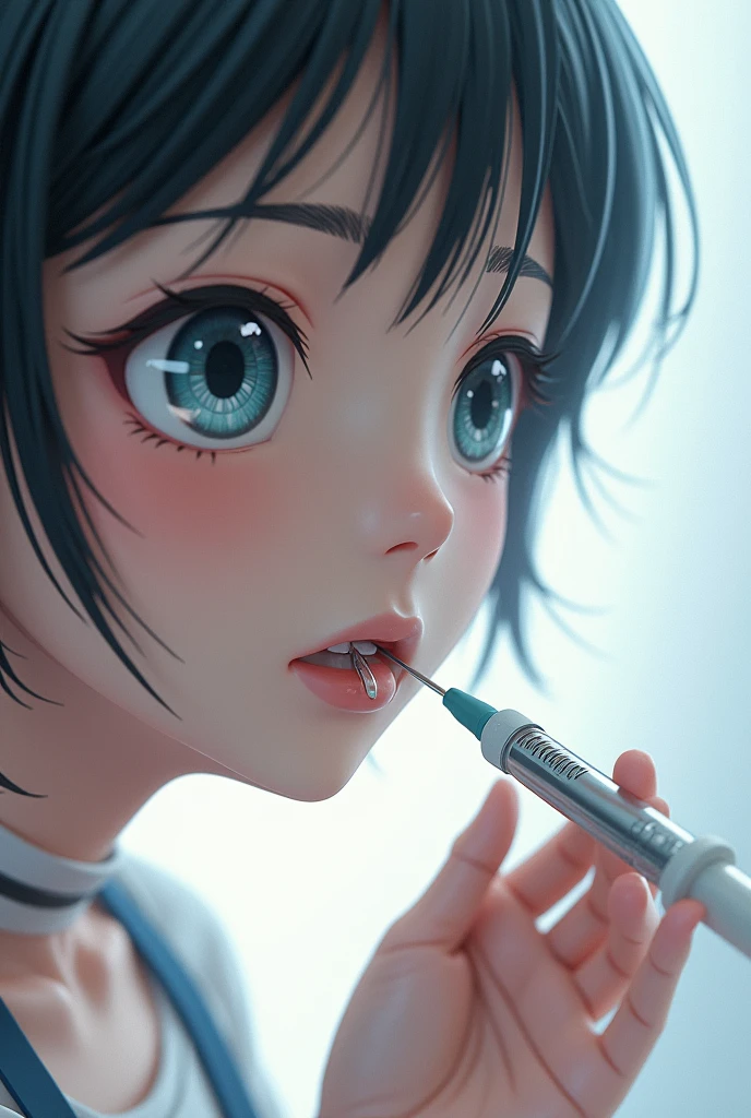Needle entering anime skin