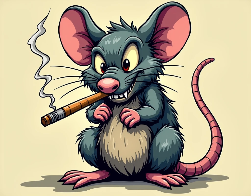 Trap rat smoking cannabis shirt print