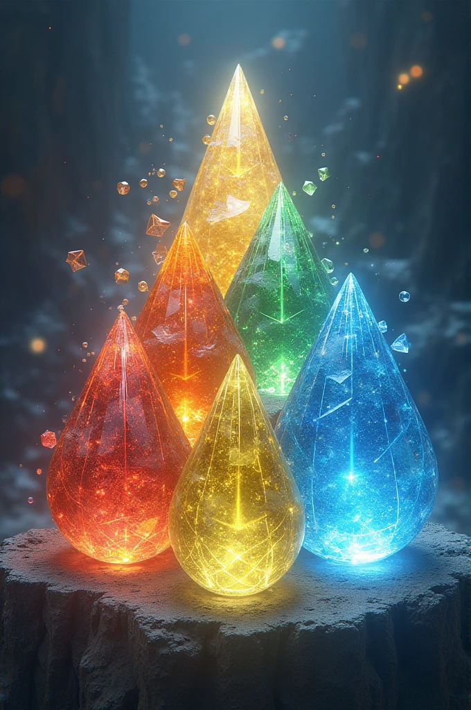 Create four gems that represent the four elements and each one is unique.