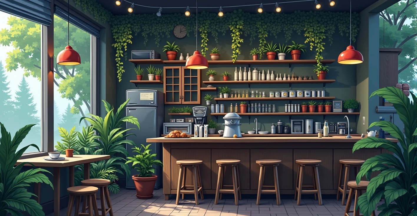 realistic cafe