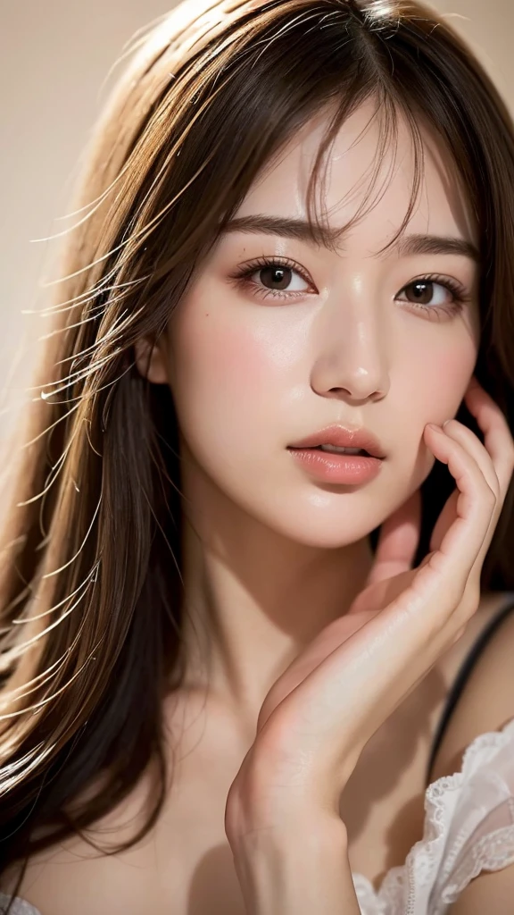 (8ก, Highest quality: 1.2), Very detailed, A complete solution, (Realistic, Realistic photo: 1.37), Portraiture, High resolution RAW color photograph, Arrested at work, High resolution and beautiful, High resolution, 8ก Image Wallpaper, Amazing details, Large file size, Very detailed美しい, Very detailed face, Finely defined eyes, Fine skin., All features are clearly displayed., The contours of the fingers are perfectly shaped.., The nose shape is correct., expressive lips, Perfect Anatomy, The background is not blurred, One Story, (20:1.2), 20th Generation, cute, Realistic