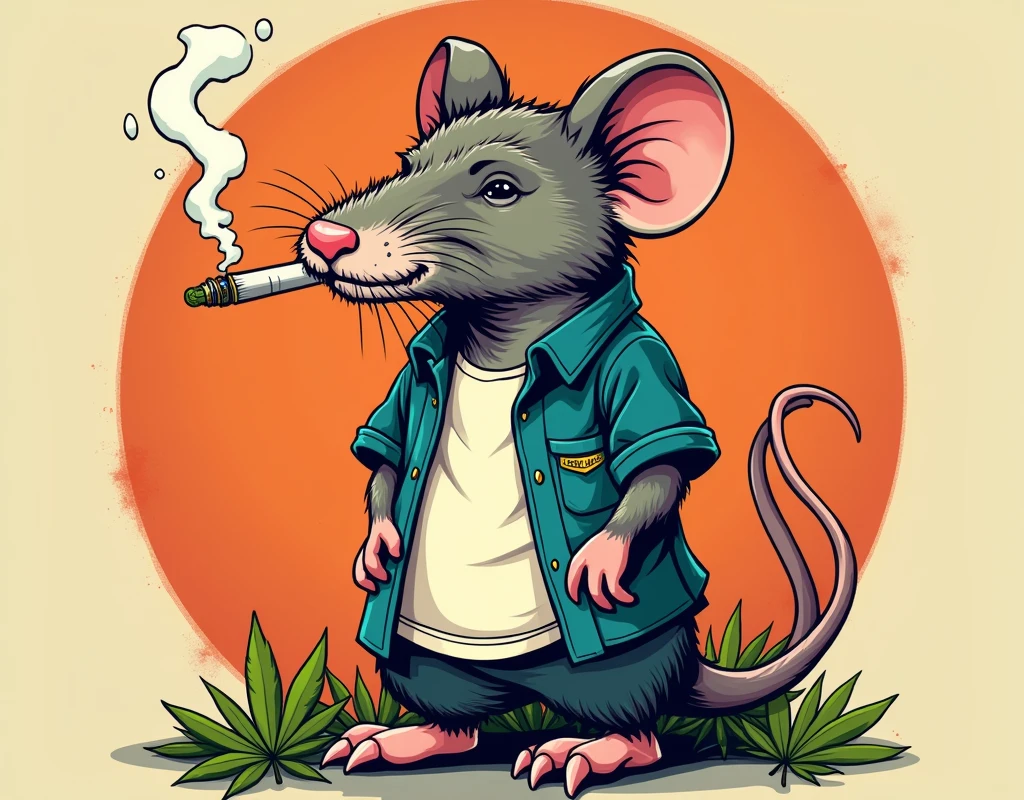 Rat smoking cannabis shirt design