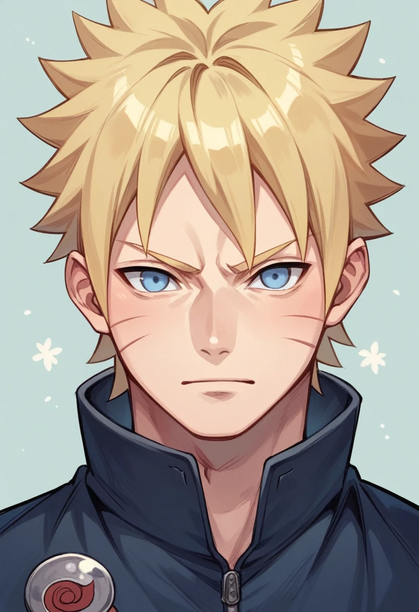 A male Naruto Uzumaki who has blue eyes who has blonde and spiky hair has a cat's mustache completely naked and nude with his penis and balls showing and his anus too