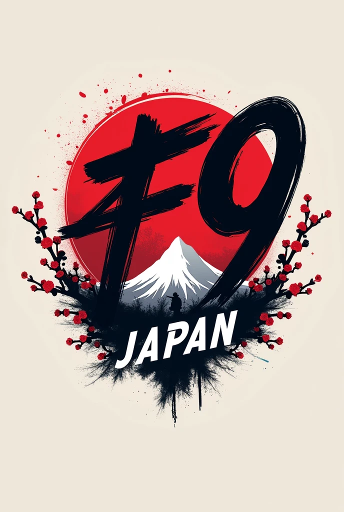 Logo for a free fire clan that has JAPAN as a reference and that bears the name 『F9』JAPAN
