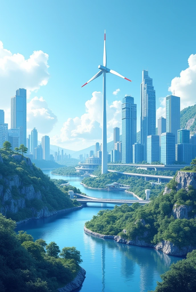 sustainability in civil engineering with main colors in blue