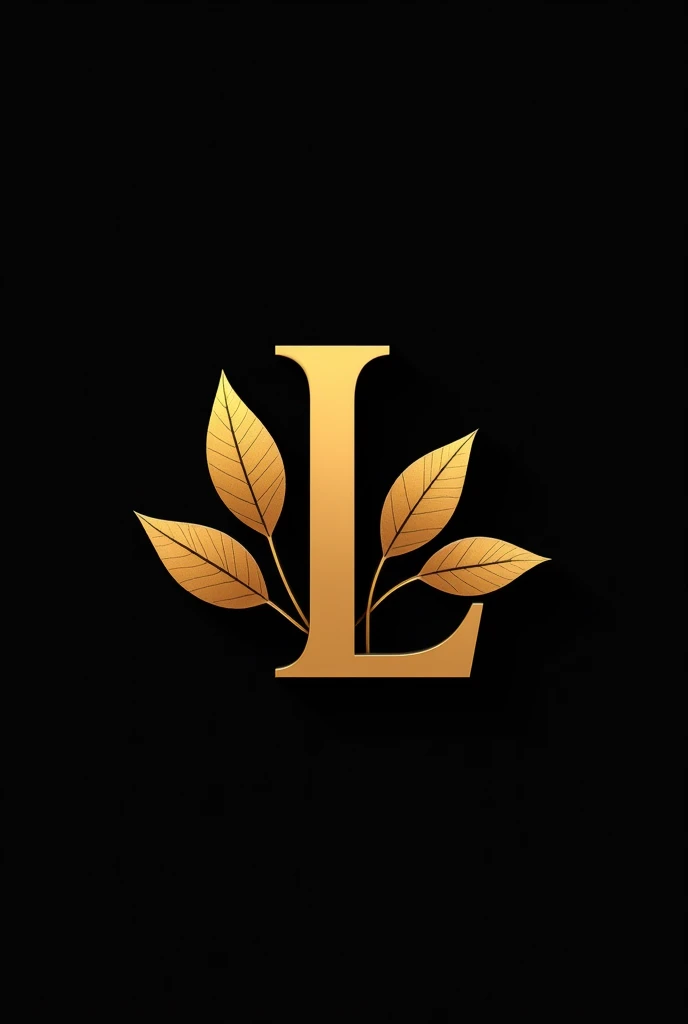 I wanted a logo with the letter ʟ in the center with a black background and golden tree leaves around the letter.
