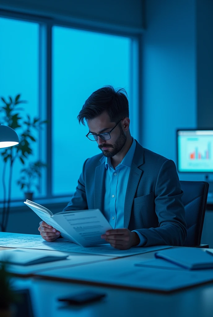 person reading Civil Engineering Technical Standards with blue colors