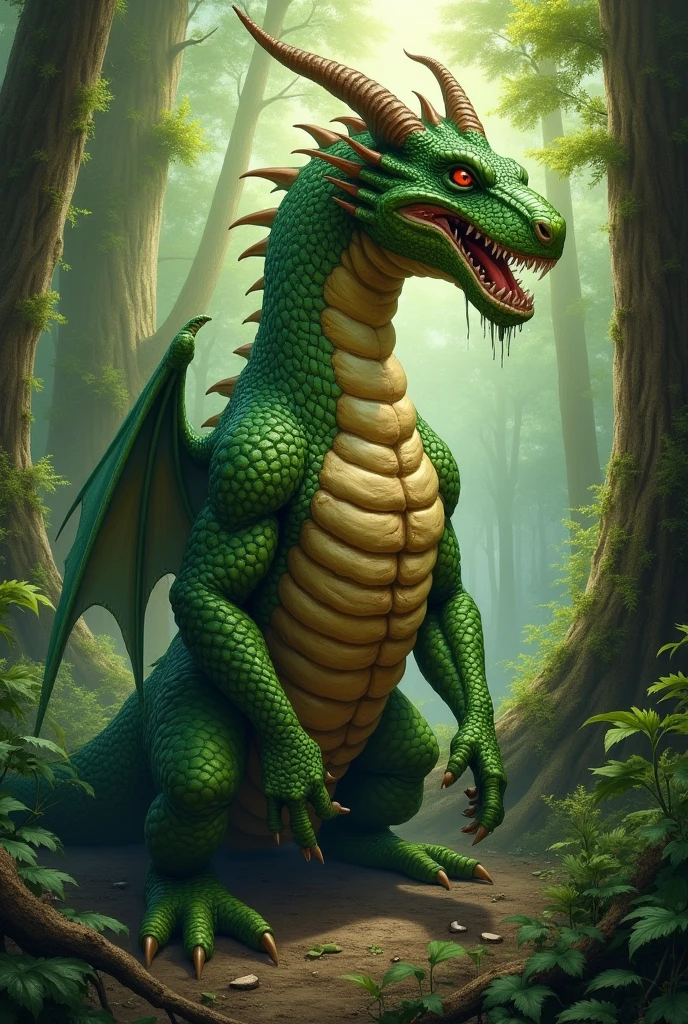 Forest, Dragon (Green Scales, Brown Penis), (Sheath), Feral, (Hyper (Penis, Genitalia):3.2), Male, (Stinky:3.5), Ridges, Solo, (Anatomically Correct:2), explicit content, Looking Very Pleasured