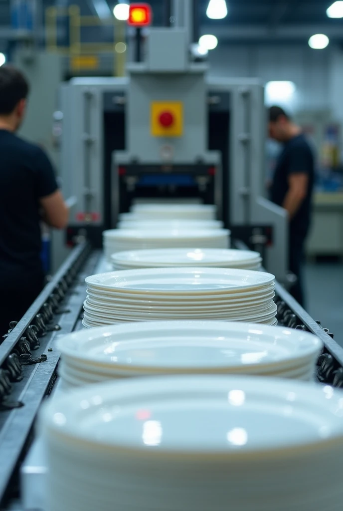 Disposable plate thermoforming machine in manufacturing process