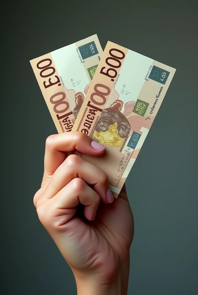 Make a real image with a hand with two 20 thousand Chilean pesos bills