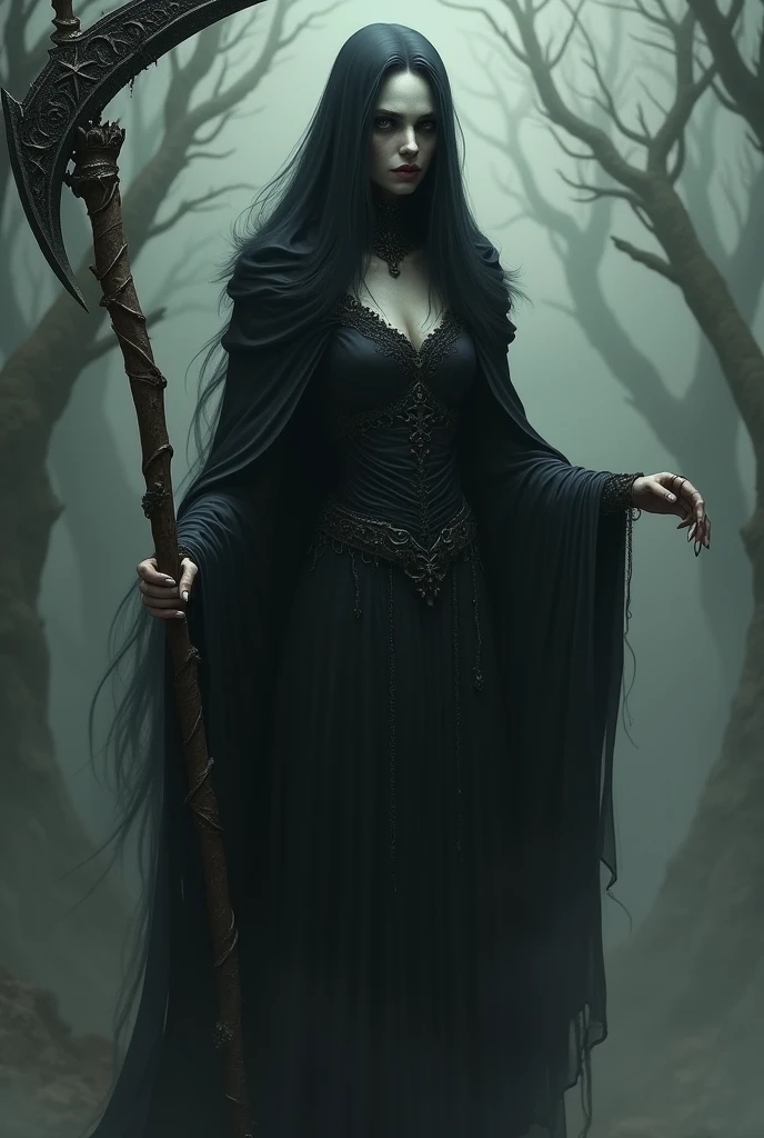 Generate an image of death( a woman, death itself)
