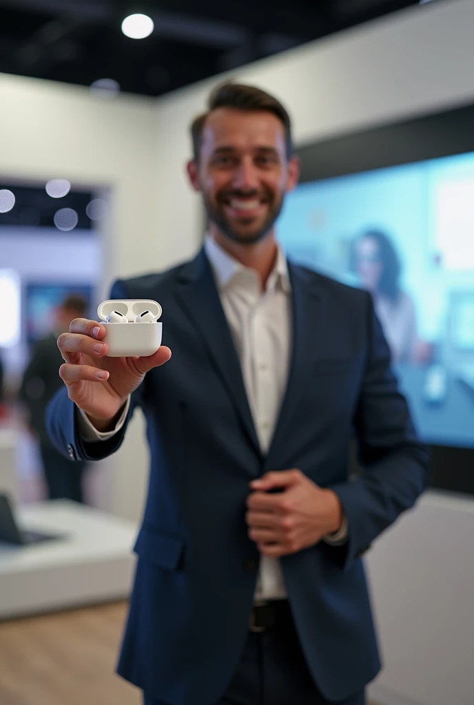 CREATE A MAN SELLING POD CAST WITH AIR PODS
