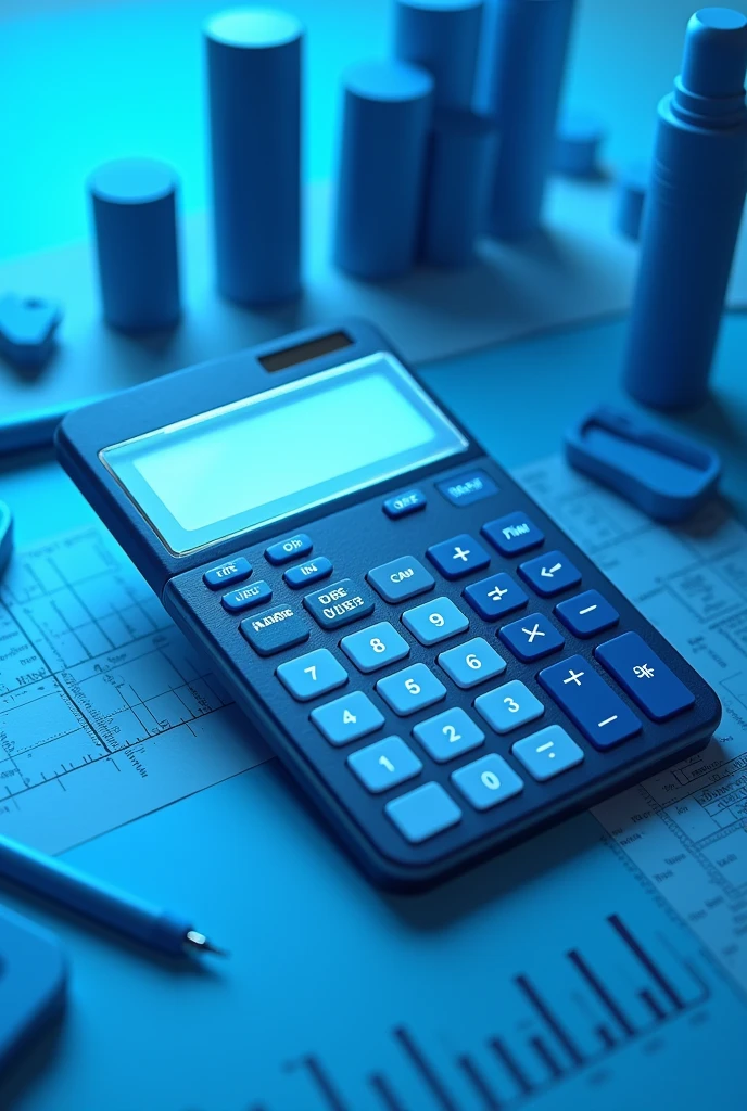 engineering work budget calculator with blue colors