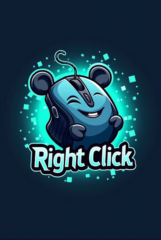 1. **Shape and color**: Use a rounded shape, to make the logo look friendly. The main color can be bright, For example, blue or green, with contrasting elements, such as white or black.
2. **mouse**: Place a gaming mouse in the center of the logo. Make sure, that she looks stylish and modern, with dedicated buttons and a wheel.
3. **wink**: One of "eye" mice (side part of the body, можно стилизовать в виде eye) can be depicted with an open slit, as if a mouse is winking. Второй eye можно сделать обычным.
4. **Font**: Use a playful and modern font called Right Click , which will be located under the arm.
5. **Design Elements**: Add outline games, such as pixel elements or graphics, associated with games to create atmosphere.