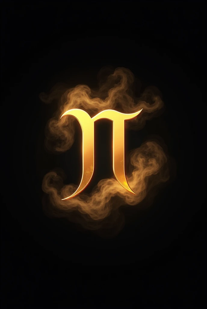 I wanted a logo with the letter ʟ in the center with a black background and golden clouds around the letter