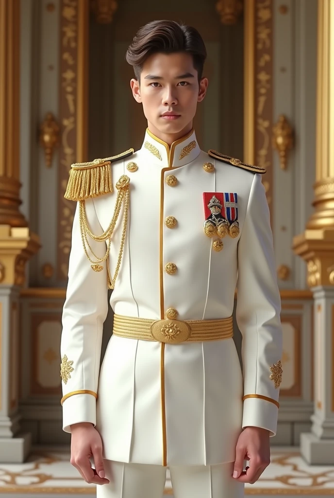Uniforme Blanc et or pour adolescents, prince moderne garçon 