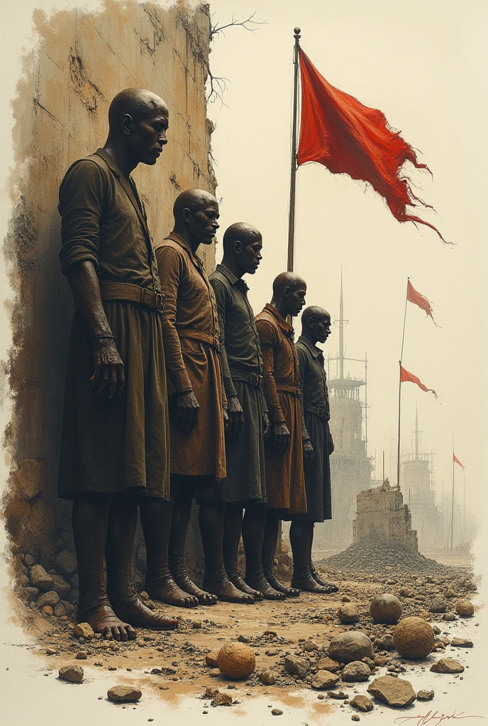 The weakening of the European powers after the Second World War represented in drawing
