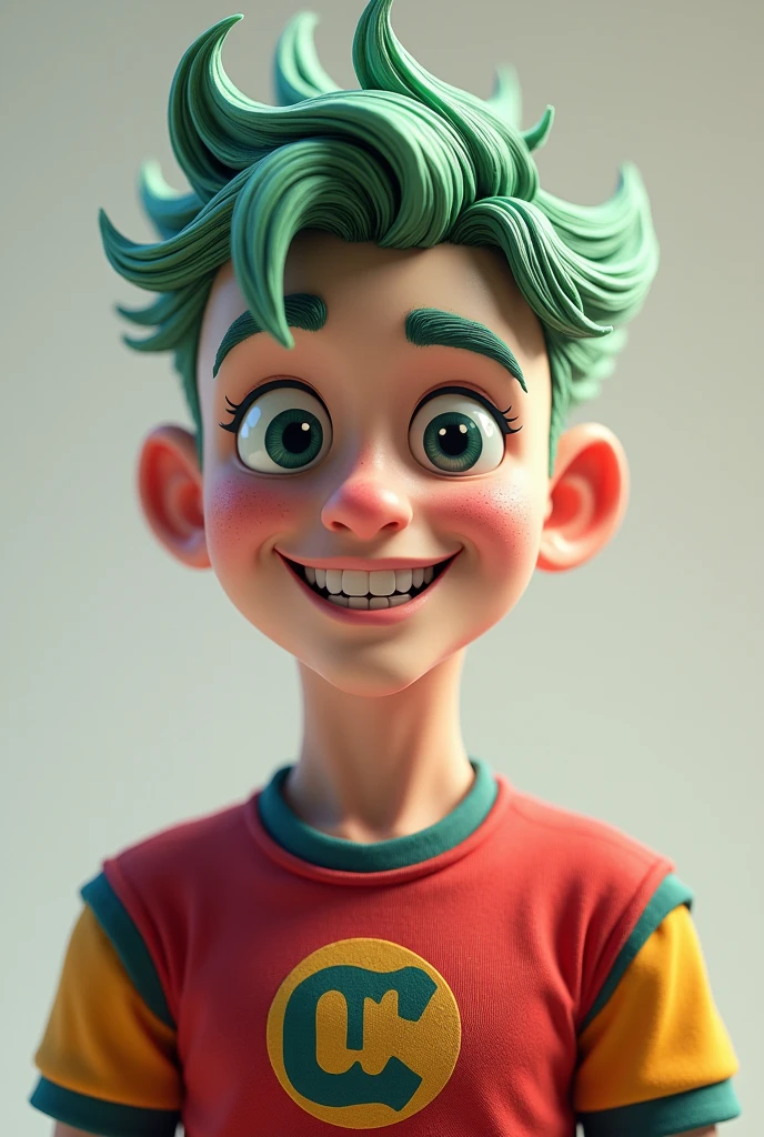 Friendly joker face with short hair fade little crest style and fitness shirt