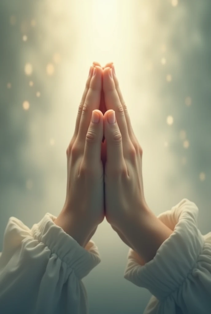 Generate an image with the words Prayer, just praying hands