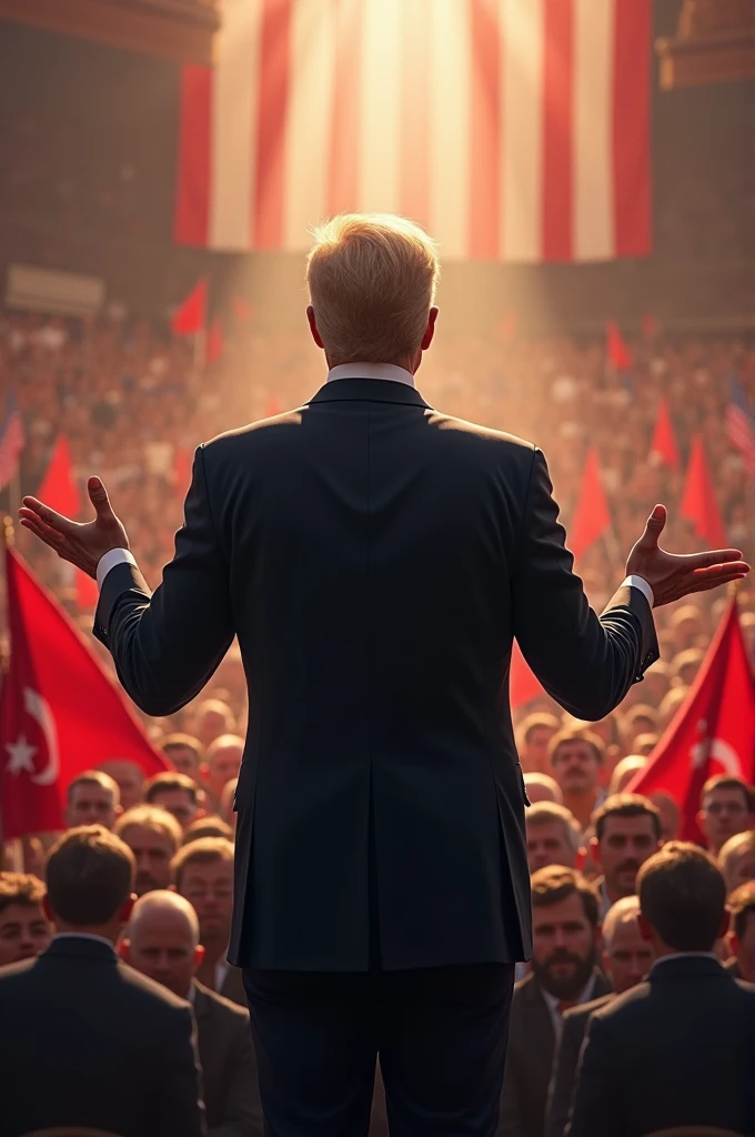 Image of a charismatic leader giving a speech.