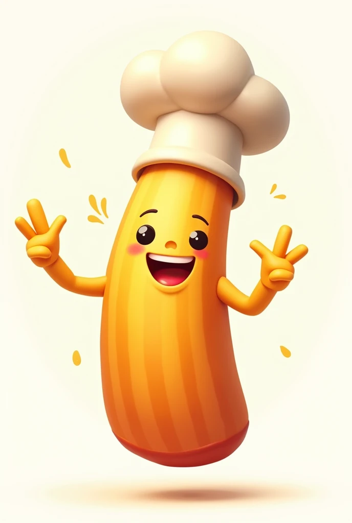 A smiling French fries with an animated chef hat