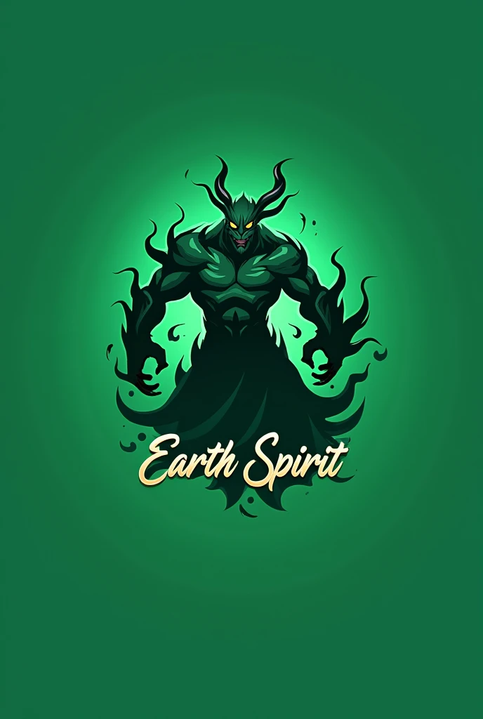 Green just a logo with a hero from dota 2 earth spirit and a signature below Right Click