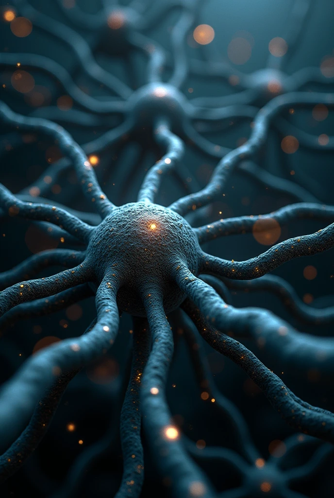 Neurons with destroyed myelin sheath of axons. Associating the electrical network with bare wires
