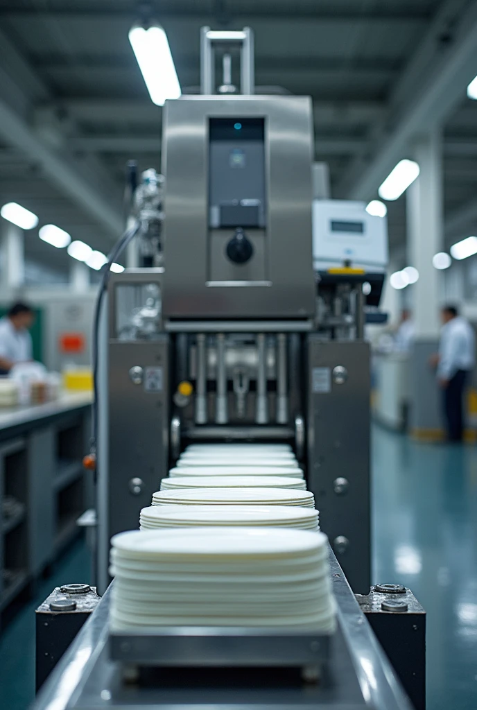 Disposable plate thermoforming machine in one-by-one manufacturing process