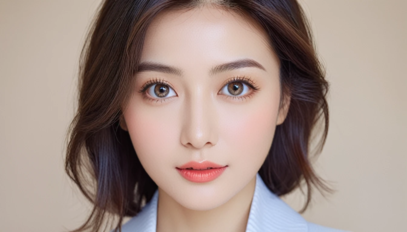 A beautiful woman with an intelligent and lovable aura