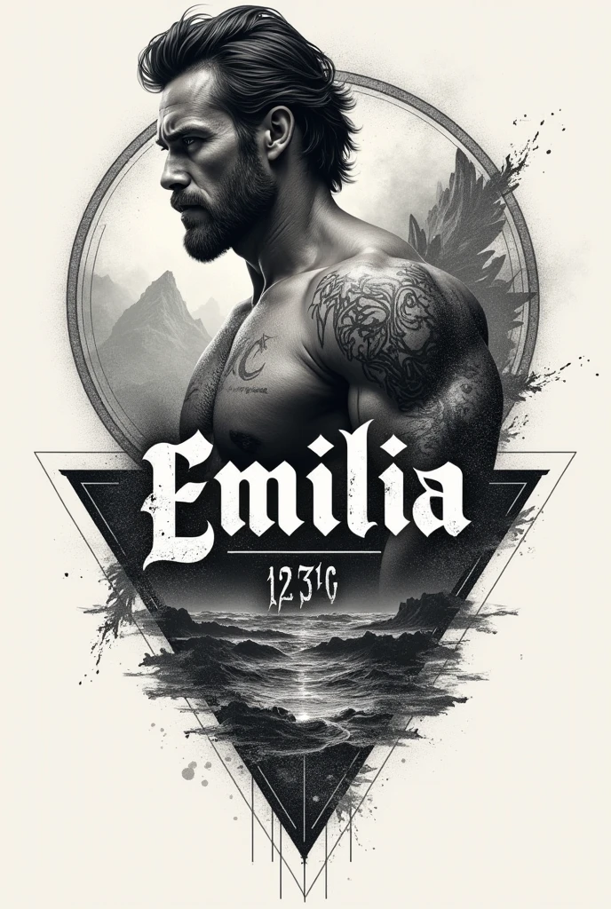Tattoo for a man with the name Emilia