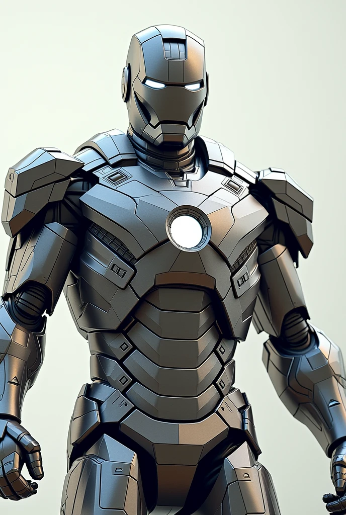 Photo realistic iron man armor with cubism style of geodesic polygons in action pose